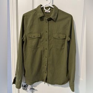 AYR The Omega Button Up Shirt Green Medium Womens